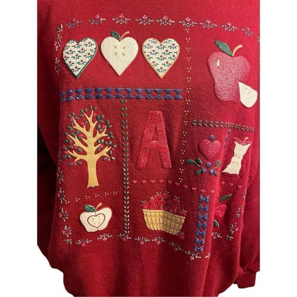 Gopher Sport Vintage 80’s/90’s Country Farm Style Red With Green Turtleneck Pull - Picture 9 of 12